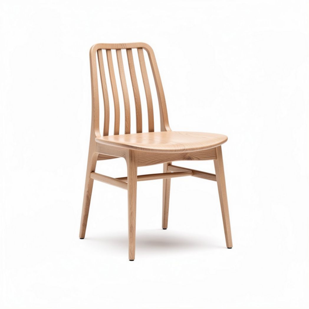 Eikenhouten stoel met slanke rugleuning en comfortabele zitting 45 x 45 x 85cm