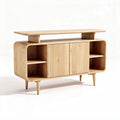 Houten tv-meubel met open vakken en gesloten kast 120 x 45 x 80 cm