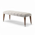 Houten bank met stoffen bekleding 120 x 35 x 45cm voor woonkamergebruik