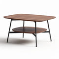Houten salontafel met metalen onderstel afmetingen 80 x 80 x 40cm