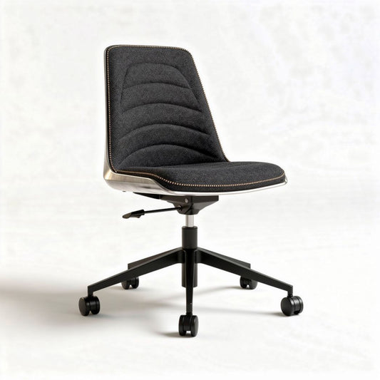 Bureaustoel met grijze stoffering en witte basis 60 x 60 x 85cm