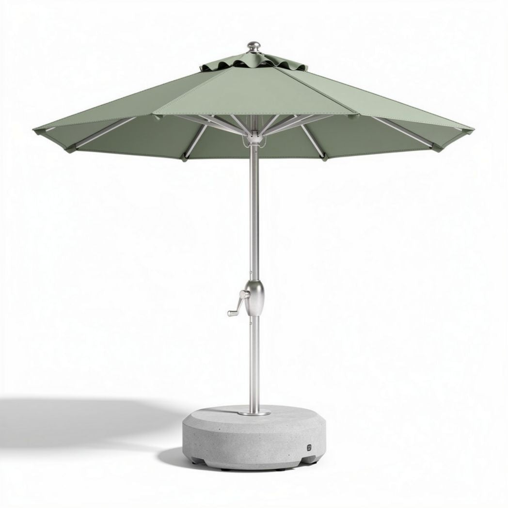 Parasoll met betonnen voet en aluminium steel 220 x 220 x 250cm groen
