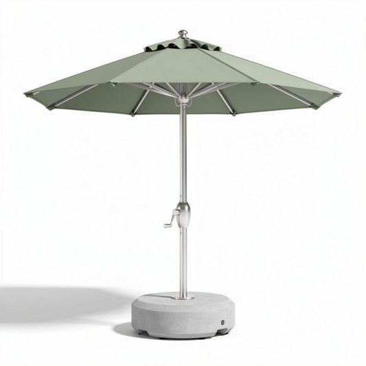 Parasoll met betonnen voet en aluminium steel 220 x 220 x 250cm groen