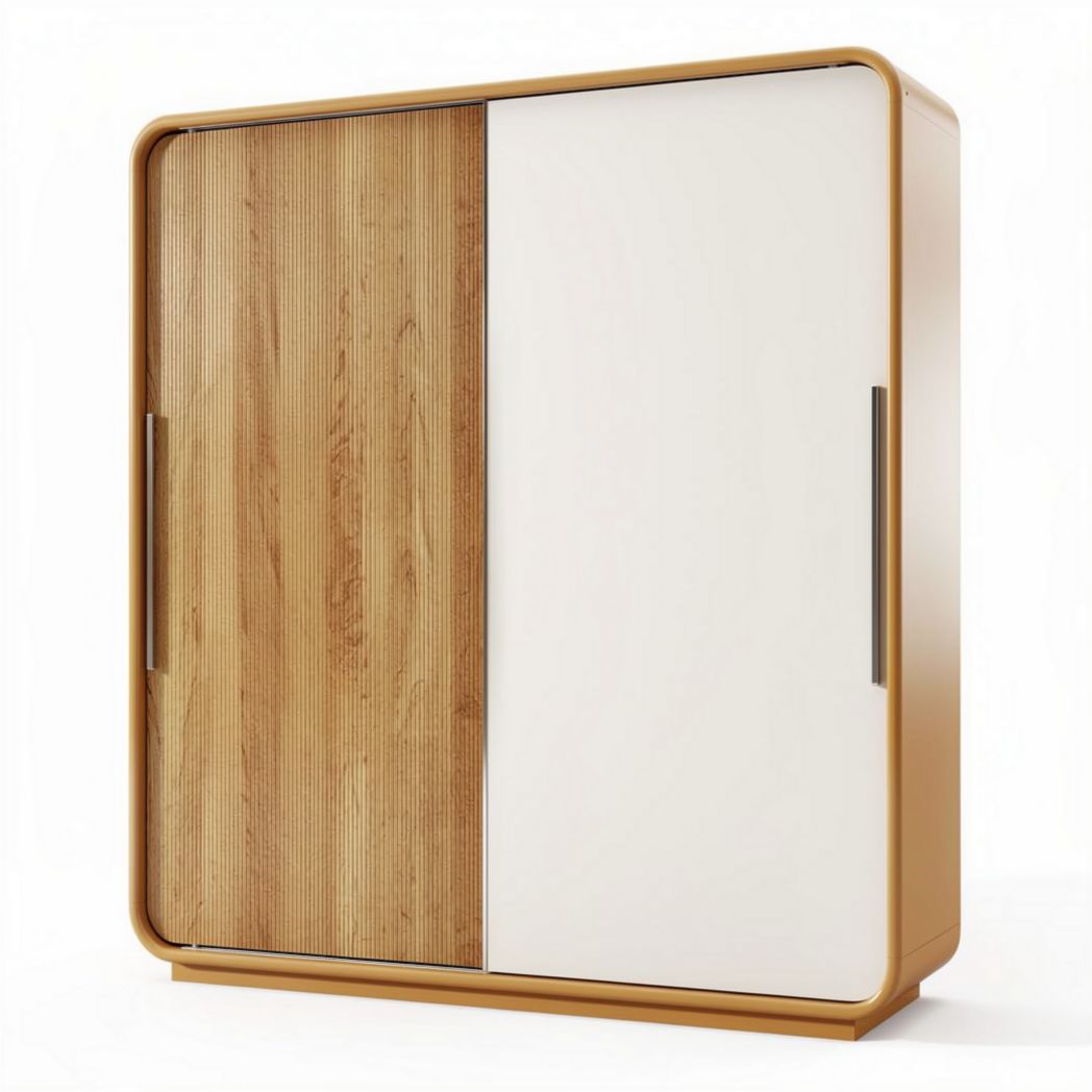 Houten kast met een witte deur en een afmeting van 100 x 50 x 150cm